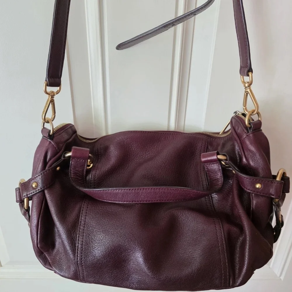 Michael Kors Burgundy Leather Shoulder Bag